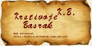 Krstivoje Basrak vizit kartica